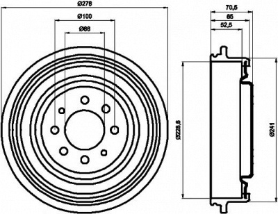 HELLA PAGID 8dt355301271 -  Тормозной барабан